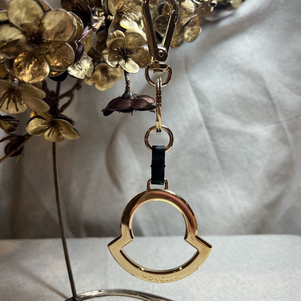 Moncler Gold and Black Logo Key Chain Stocking Stuffer Christmas